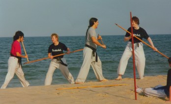 Bo training at the beach